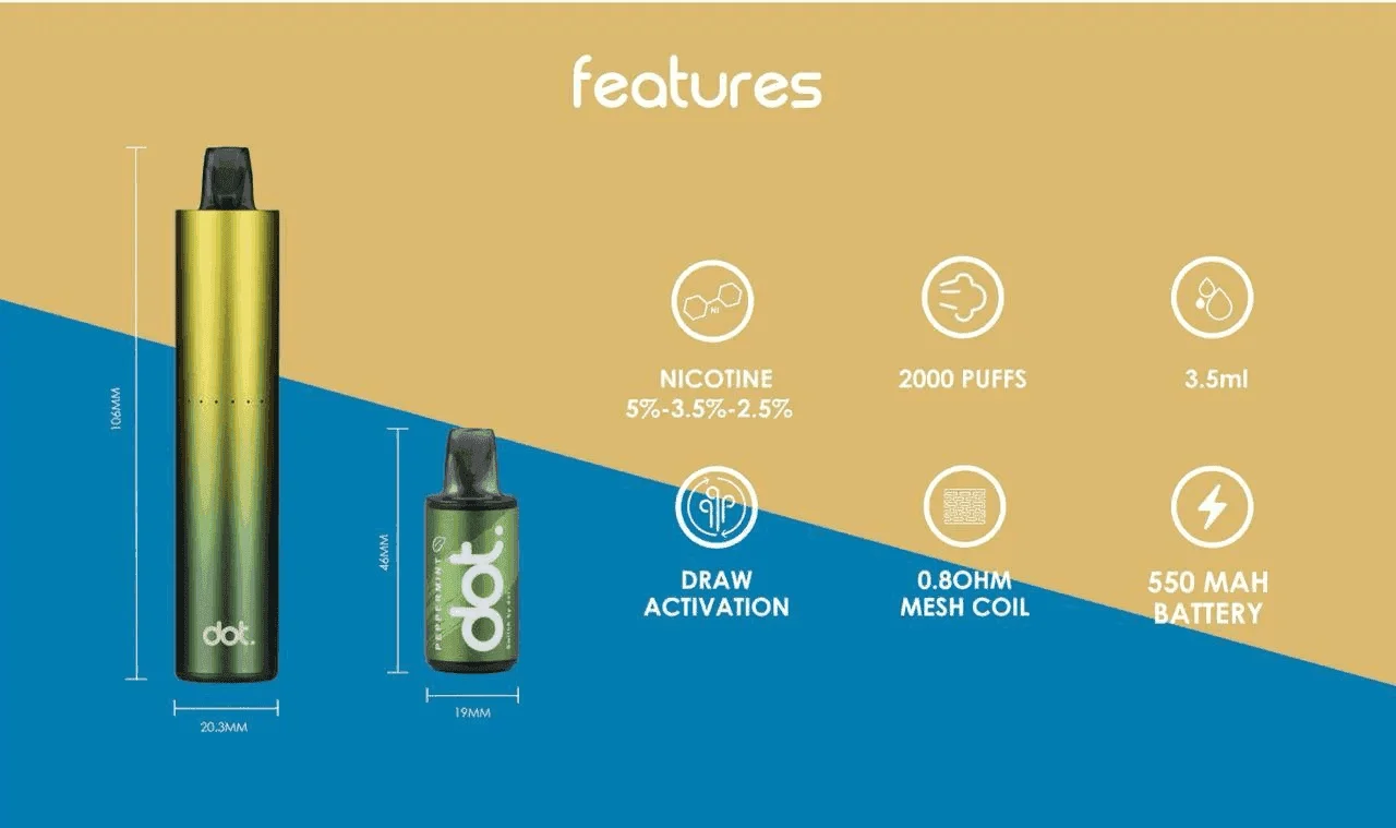 佩特里DOTMOD DOT SWITCH單桿主機拋棄式煙彈電子煙官網